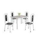 Ver imagem 2 de Conjunto de Mesa Tubular com 4 Cadeiras Lara Branco/Preto