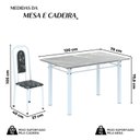 Ver imagem 3 de Conjunto de Mesa Tubular com 4 Cadeiras Lara Branco/Preto