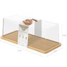 Porta Pão em Bambu com Tampa Plástica 37x16,5x14cm Coza Brisa Pães Organizador - 1