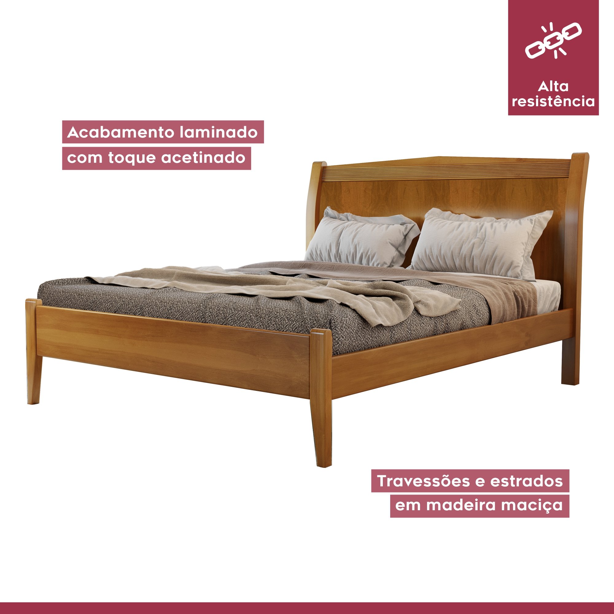 Cama Casal 160cm Harmonia Josandro Móveis - 2