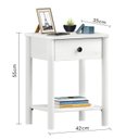 Ver imagem 6 de Mesinha de Cabeceira Quarto Madeira 1 Gaveta Moderna Apoana Branco Idimex