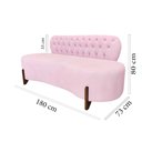 Ver imagem 7 de Sofá 3 Lugares Orgânico Curvo Tókio 180cm Couro Rosa Bebê