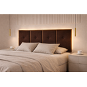 Ver imagem 2 de Cabeceira Madeira Cama Box Queen 160cm Estofado com Madeira Marrom