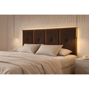 Ver imagem 3 de Cabeceira Madeira Cama Box Queen 160cm Estofado com Madeira Marrom