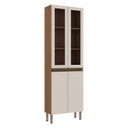 Ver imagem 1 de Paneleiro Porta Vidro para Cozinha Conecta 70x222cm Off White Ebano Genialflex