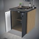 Ver imagem 4 de Gabinete para Banheiro 49x42,6cm Fenix Preto/Madeirado
