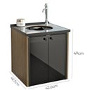Ver imagem 3 de Gabinete para Banheiro 49x42,6cm Fenix Preto/Madeirado