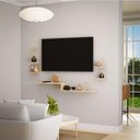 Ver imagem 2 de Rack Tv Suspenso para Quarto Sala Carvalho 115cm
