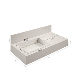 Bancada em Porcelanato para Banheiro 80cm Pró com Cuba Esculpida  - 3