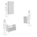 Ver imagem 6 de Quarto de Bebê Completo com Berço Guarda Roupa 3 Portas e Cômoda 100% MDF Mimo