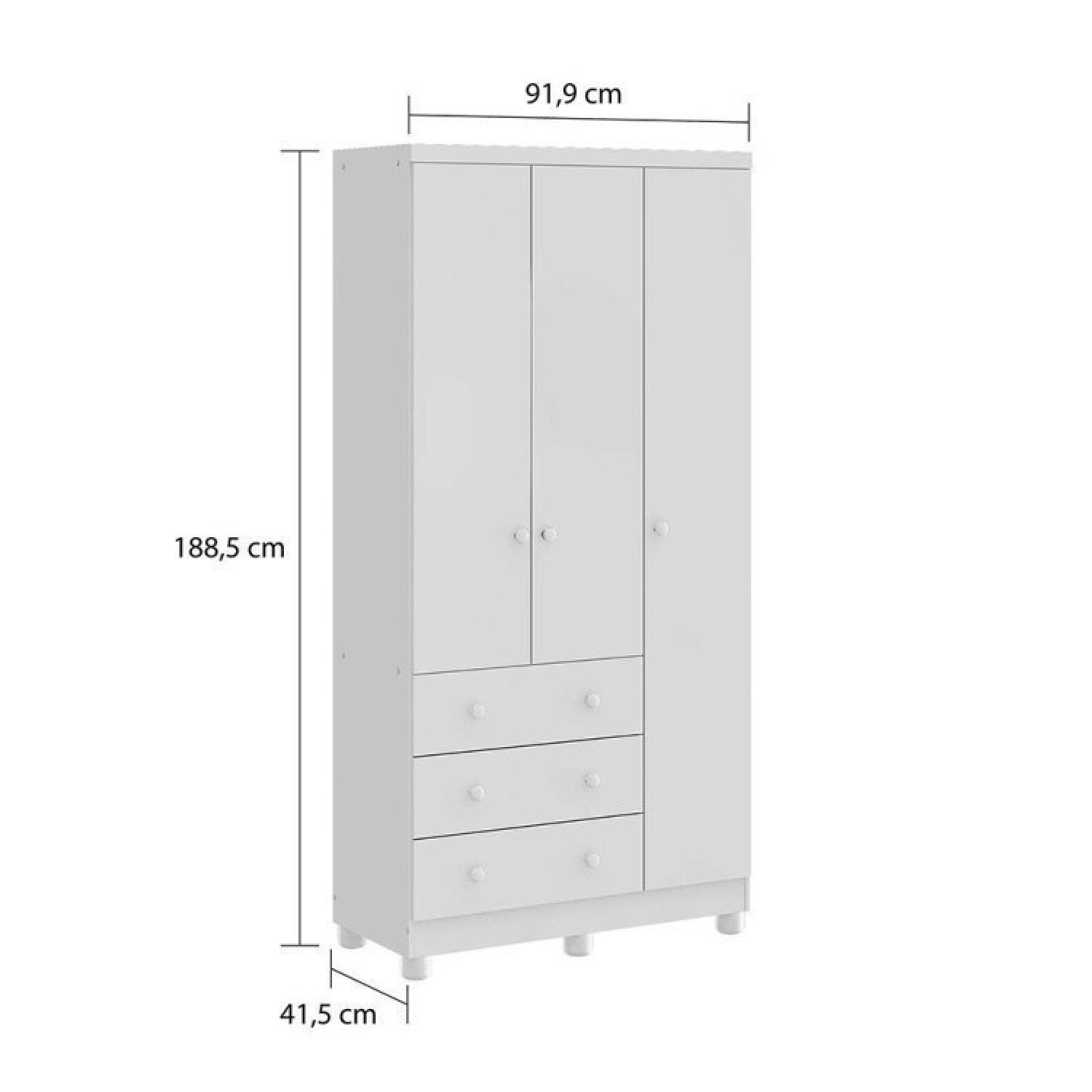 Quarto de Bebê Completo com Berço Guarda Roupa 3 Portas e Cômoda 100% MDF Mimo  - 9