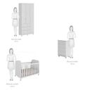 Ver imagem 6 de Quarto de Bebê Completo com Berço Guarda Roupa 3 Portas e Cômoda 100% MDF Mimo Branco/Brilho