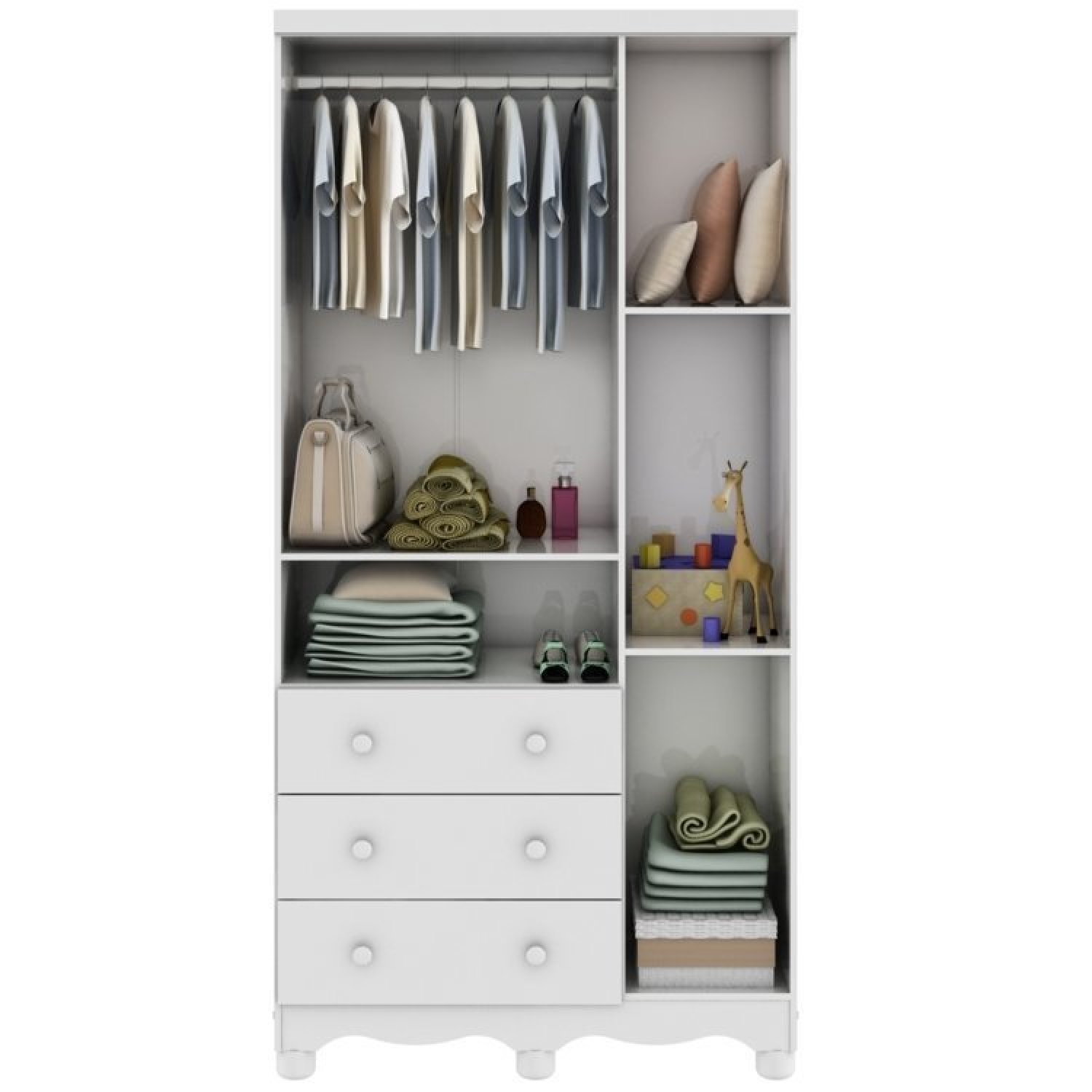 Quarto de Bebê Completo com Berço Guarda Roupa 3 Portas e Cômoda 100% MDF Mimo  - 10