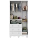 Ver imagem 4 de Quarto de Bebê Completo com Berço Guarda Roupa 3 Portas e Cômoda 100% MDF Mimo Branco/Brilho
