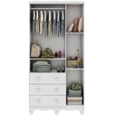 Ver imagem 4 de Quarto de Bebê Berço Guarda-Roupa 3 Portas e Cômoda 100% MDF Mimo Espresso Móveis Branco Brilho