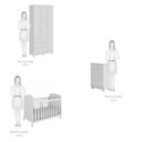 Ver imagem 5 de Quarto de Bebê Completo com Berço Guarda Roupa 3 Portas e Cômoda 100% MDF Mimo