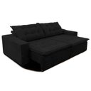 Ver imagem 4 de Sofá Amazonas 3 metros Retrátil com Molas Suede Veludo Light Preto - Sofá na Web