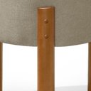 Ver imagem 4 de Puff Banqueta Decorativo Redondo Pés em Madeira Maciça Thor - Bege