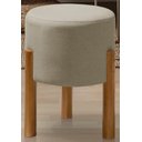 Ver imagem 1 de Puff Banqueta Decorativo Redondo Pés em Madeira Maciça Thor - Bege