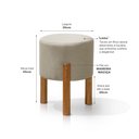 Ver imagem 5 de Puff Banqueta Decorativo Redondo Pés em Madeira Maciça Thor - Bege