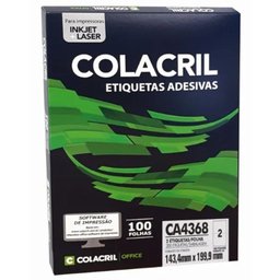 Etiqueta Inkjet Laser A4 Branca 143,4 X 199,9mm 100 Fls Ca4368 - 2