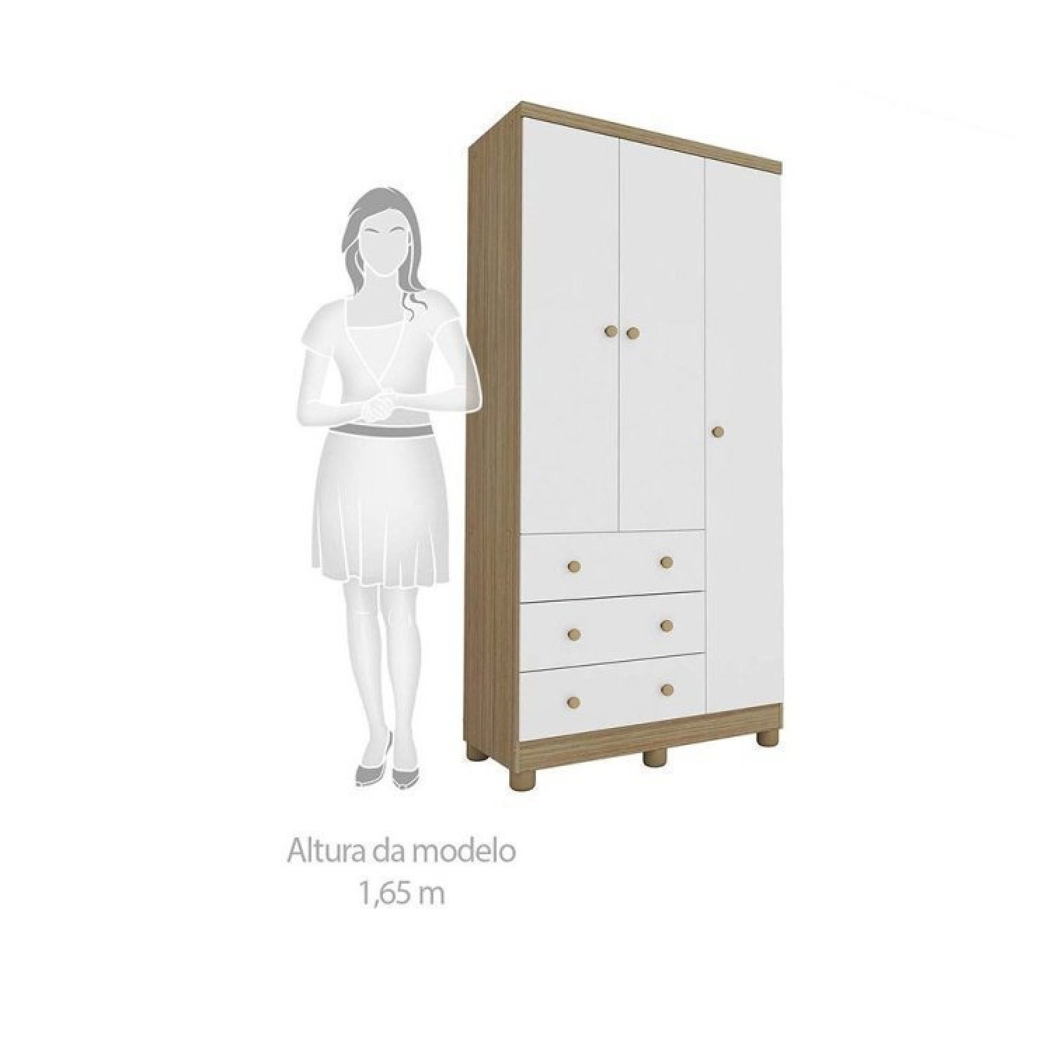 Quarto de Bebê Completo com Berço Guarda Roupa 3 Portas e Cômoda 100% MDF Mimo  - 14