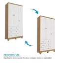 Ver imagem 4 de Quarto de Bebê Completo com Berço Guarda Roupa 3 Portas e Cômoda 100% MDF Mimo 