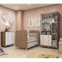 Ver imagem 2 de Quarto de Bebê Completo com Berço Guarda Roupa 3 Portas e Cômoda 100% MDF Mimo 