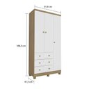 Ver imagem 5 de Quarto de Bebê Completo com Berço Guarda Roupa 3 Portas e Cômoda 100% MDF Mimo 