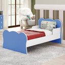 Ver imagem 1 de Mini Cama Infantil com Proteção Lateral Arco-Íris Azul/Branco