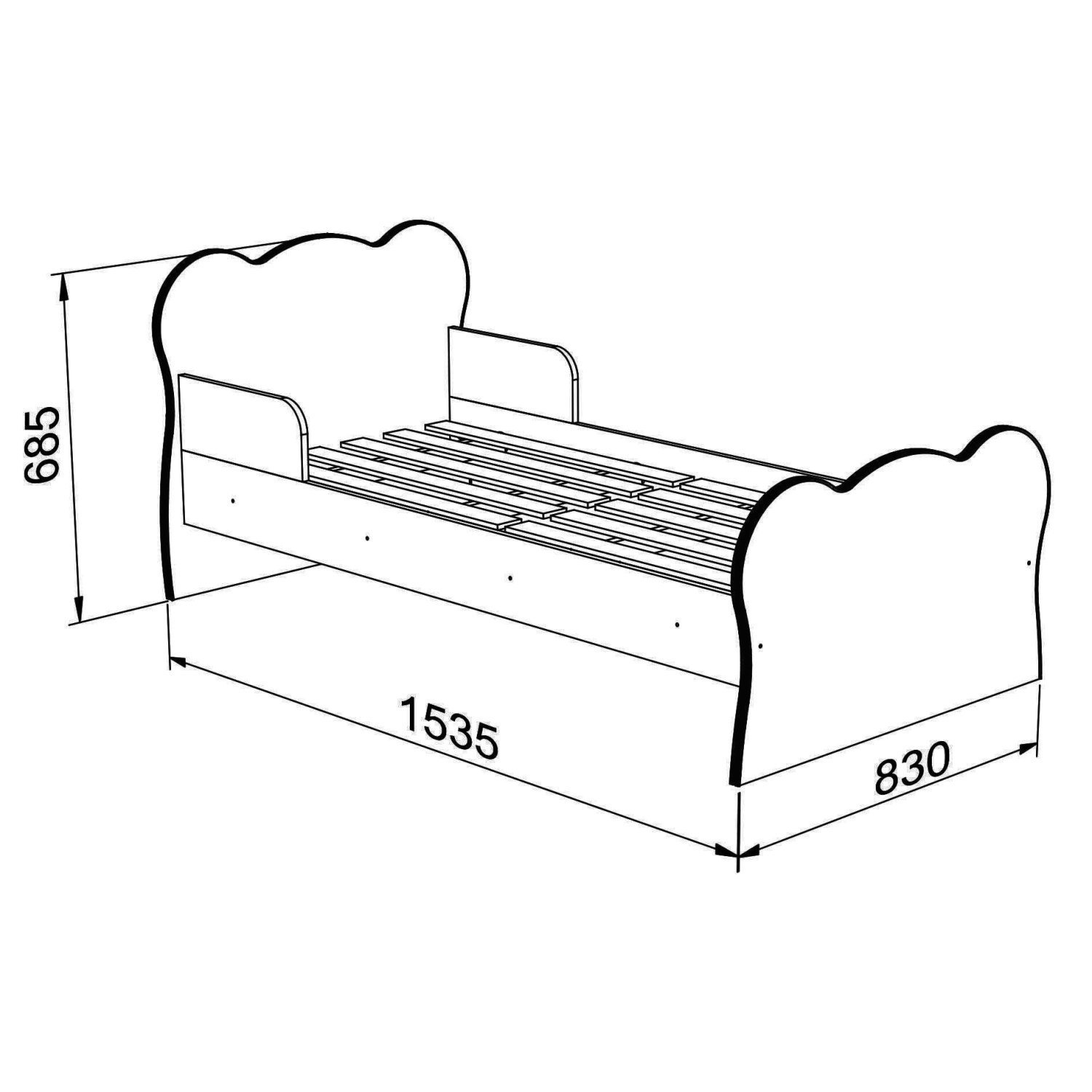 Mini cama Juvenil Infantil Gatinho Branca/Azul Com Colchão - Móveis Bela