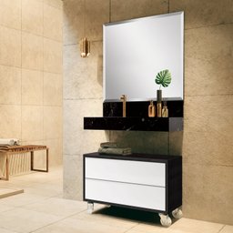 Bancada em Porcelanato para Banheiro 80cm Pró com Cuba Esculpida  - 4