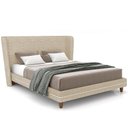 Ver imagem 1 de Cabeceira Casal Nilo 195cm com Cama Pés Madeira Suném P05 Linho Bege - Lyam Decor