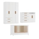 Ver imagem 2 de Conjunto de Bebê com Berço Evolutivo, Guarda Roupa e Cômoda Casulo Casatema MadeiraOriginals Branco