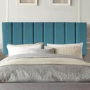 Ver imagem 1 de Painel Estofada Líbia 195CM King Suede Azul Turquesa - D A DECOR