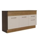 Ver imagem 1 de Balcão de Pia 150 Cm 2 Portas e 2 Gavetas (com Tampo) Rustic/crema Agata Madesa