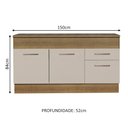 Ver imagem 3 de Balcão de Pia 150 Cm 2 Portas e 2 Gavetas (com Tampo) Rustic/crema Agata Madesa