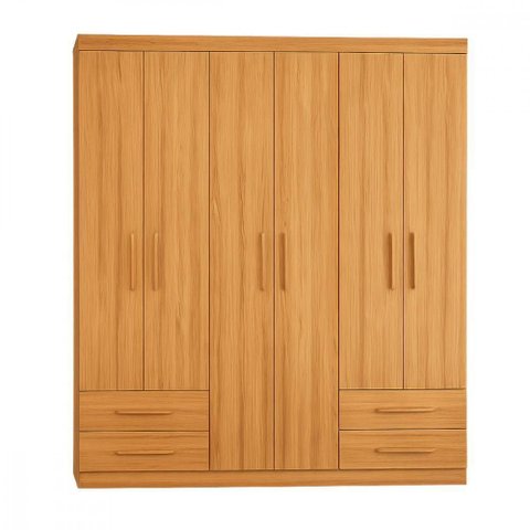 Guarda Roupa Casal Advantage 6 Portas de Bater 4 Gavetas MDP Freijó Batrol Móveis
