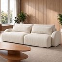 Ver imagem 1 de Sofá Cama Modular Orgânico Retrátil 4 Lugares 250cm com Base em Madeira Maciça Oxford