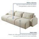 Ver imagem 6 de Sofá Cama Modular Orgânico Retrátil 4 Lugares 250cm Base Madeira Maciça Oxford