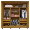 Ver imagem 3 de Guarda Roupa Casal 100% MDF 3 Portas 4 Gavetas com Espelho 191,8x214,5x45,7cm Marrom/Off White