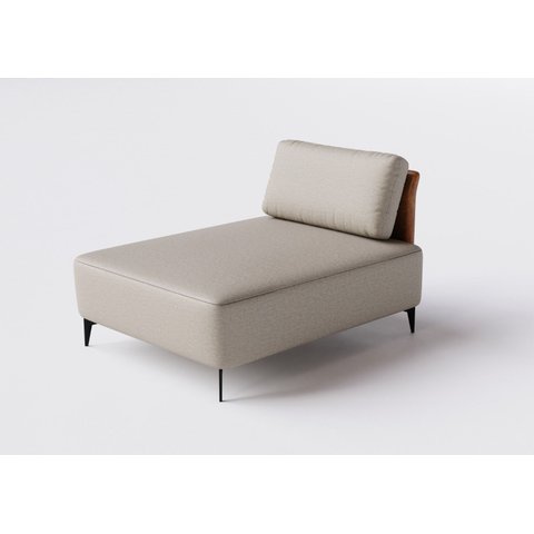 Sofá Dream Box Moderno Chaise 100cm Bege com Courino Terracota - Rede Móveis