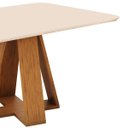 Ver imagem 3 de Mesa de Jantar Retangular 4 Lugares Tampo Chanfrado 120cm com Vidro Kiara Freijó/off White - Dj Móve