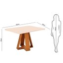 Ver imagem 4 de Mesa de Jantar Retangular 4 Lugares Tampo Chanfrado 120cm com Vidro Kiara Freijó/off White - Dj Móve