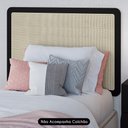 Ver imagem 2 de Cabeceira Cama Solteiro Painel Pés Madeira Arlo Palinha Nero - Mpozenato
