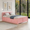 Ver imagem 1 de Cama Viúva 06 Gavetas Madeira Maciça Rosa