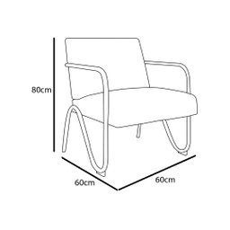 Kit 2 Poltronas Decorativa Bela Couro Marrom Braço Cromado Ms Decor - 4