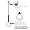 4 Pendente Ball Globo De Vidro Transparente Duplo Preto Bancada Cozinha Zan86 - 7