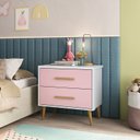 Ver imagem 1 de Mesa de Cabeceira Infantil Arco-Íris Espresso Móveis Rosa/Branco