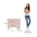 Ver imagem 3 de Mesa de Cabeceira Infantil Arco-Íris Espresso Móveis Rosa/Branco